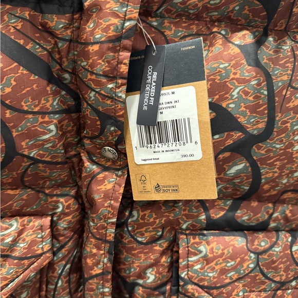 NWT The North Face Retro 71 Sierra Black/Brown Printed Short Down Jacket - M - Picture 8 of 10